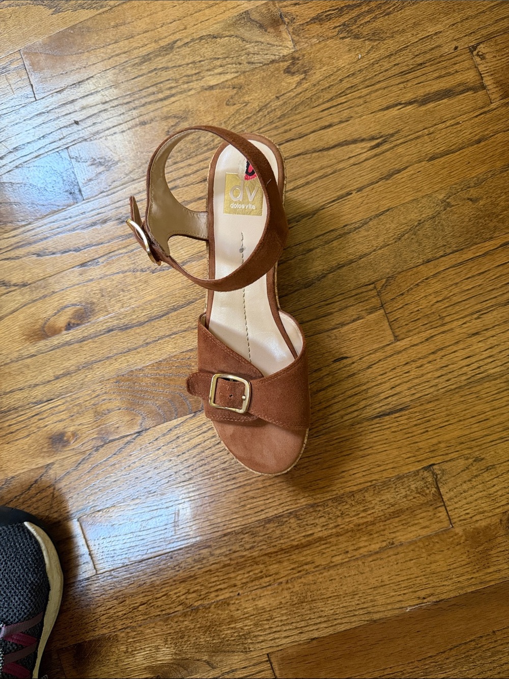 Dolce Vita Tan Suede Buckle Platform Sandal